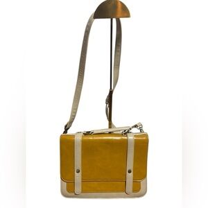 Elegant Yellow and Cream Crossbody Bag